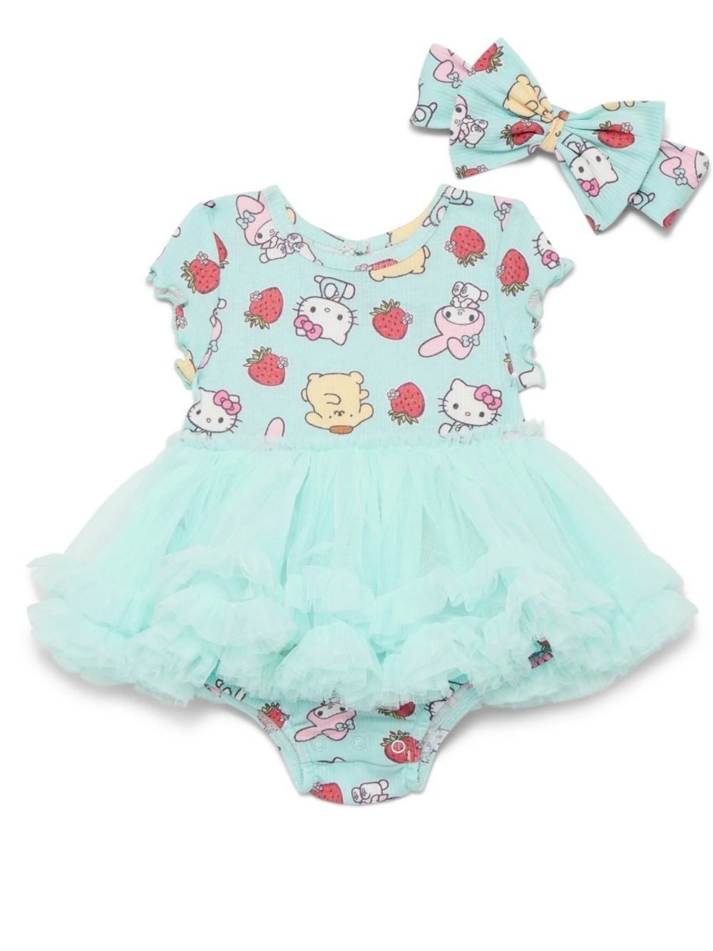 329Hello Kitty and Friends Baby Girls Tutu Dress Bodysuit with Matching Headband
